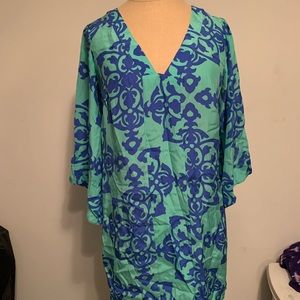 Printed silk cocktail dress